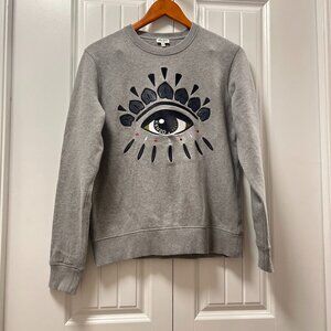 Kenzo Paris Eye Embroidered Crewneck Grey